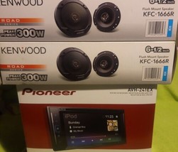Pioneer AVH-241EX 6.2&quot;  Multimedia DVD Receiver  and kenwood  Speaker bu... - $400.00