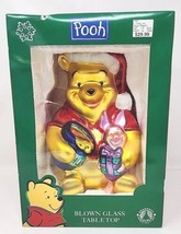 Disney Winnie The Pooh Piglet 11&quot; Blown Glass Tabletop Ornament Christma... - £26.37 GBP