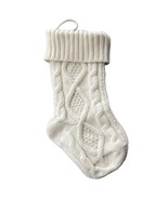 Ivory Cream Cable Knit Christmas Stocking 15” - $221.44 MXN