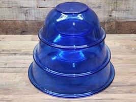 Vintage Pyrex 322, 323, 325 Cobalt Blue Glass Nesting Mixing Bowls - Set... - £54.10 GBP