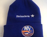Vintage New York Islanders Heineken Beanie Hat NHL Blue Acrylic - £9.29 GBP