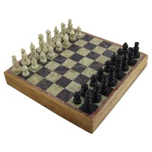 chess Set and Board Game and pieces - 10 x 10 Inch Wooden Handmade Marbl... - $65.01
