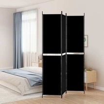 3-Panel Room Divider Black 59.1&quot;x86.6&quot; Fabric - $108.40
