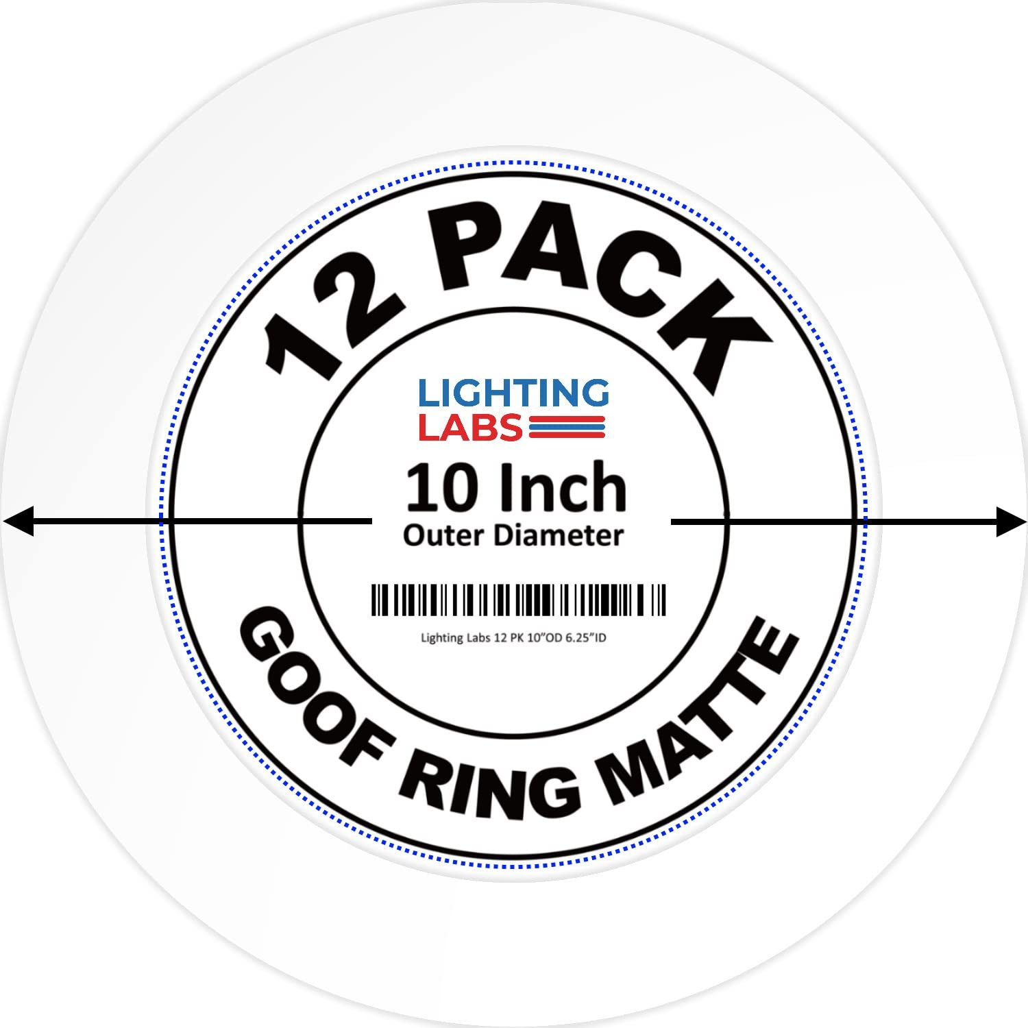 Lighting Labs Matte White Goof Trim Ring, 12 Pack, For 10&quot; Recessed Can ... - $33.98