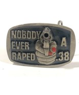 Vintage &quot;Nobody Ever Raped A .38&quot; Gun Indiana Metal Craft Belt Buckle Re... - £44.36 GBP