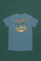 Unisex Retro T-shirt, Vintage Beach Design, classic colors, premium t-shirt - £19.97 GBP+