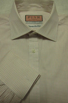 GORGEOUS Thomas Pink Fine Red &amp; Blue Check Superfine 2-Fold FC Shirt 15x33 - $37.99