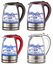 Tempered Glass Coffee Tea Kettle Hot Water Electric Cordless 1.7L LED Light - $38.99