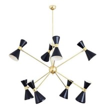 Modern Diabolo luminaire Fixture 8 Arm 16 Light Pendent Sputnik Brass Ch... - £212.17 GBP