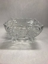 Vintage cut crystal  candy dish 4 feet on bottom 8 by 5  inch centerpiece - £31.15 GBP