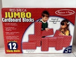 Melissa &amp; Doug 2005 Box Of 12 Red Brick JUMBO Sturdy Cardboard Blocks 12x6x3” - £42.38 GBP