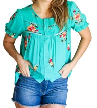 Haptics Remember Me Embroidery Button Down Top Size M - $31.21 CAD