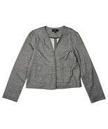 J Crew 365 Blazer Womens Medium Black Gray Open Front Textured Cardigan ... - $39.59