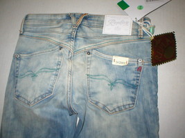 New Womens NWT Designer Replay Jeans 25 Skinny Light Blue Italy Trademark Tall  - $252.45