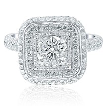Authenticity Guarantee 
1.78 Ct Square Halo Round Cut Diamond Engagement Ring... - £3,910.10 GBP