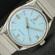 Old Enicar Star Jewels Winding Swiss Mens Date Mechanical Watch a313221-6 - £43.20 GBP
