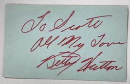 Betty Hutton (d. 2007) Signed Autographed Vintage 3x5 Index Card - £16.08 GBP