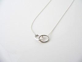 Tiffany &amp; Co Interlocking Ovals Necklace Peretti Pendant Silver Gift Love Knot - £213.73 GBP