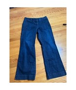Talbots Signature Wide Leg Jeans Dark Wash Denim Career Casual Trousers ... - $26.61 CAD