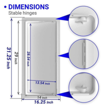 BOZZON Drywall Plumbing Access Panel 14&#39;&#39; x 29&#39;&#39; Heavy Durable Plastic W... - $28.71