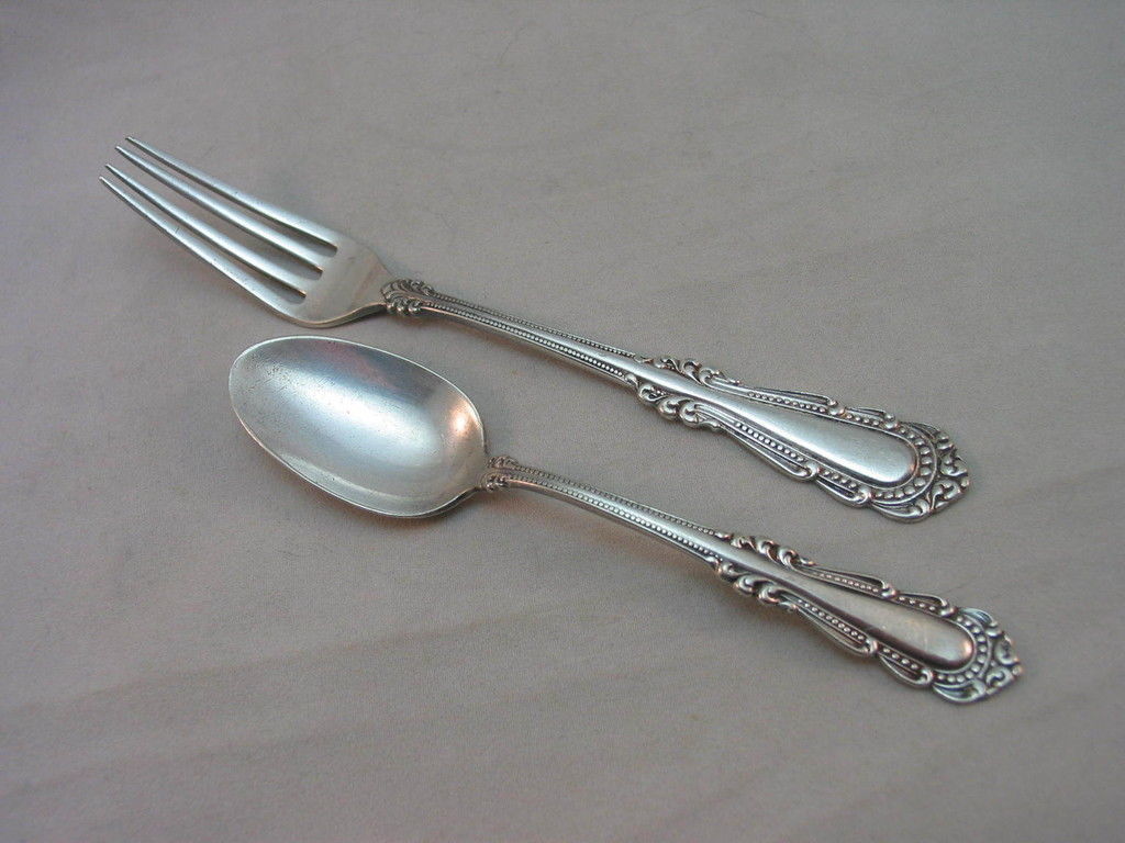 2 Pc Antique Chelsea Silver Plate C Rogers & Bros A1 6" Fork 5" Spoon Circa 1898 - $26.95