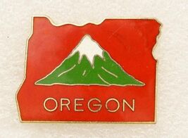 Vintage Jewelry Enamel Lapel Pin Oregon State Mt Hood Travel Souvenir - $14.84