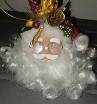 Fun Fiber Optic Color Changing Santa Claus Head Decoration Ornament 4&quot; - $559.19 MXN
