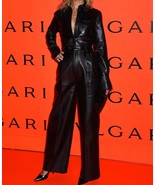 Jumpsuit 100% Romper Belted Leather Women Genuine  Black Pocket Stylish ... - $360.04 CAD+