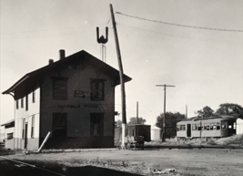 Charles City Western Railway Railroad CRI&amp;P Marble Rock Station Tecrasilk Photo - $21.34