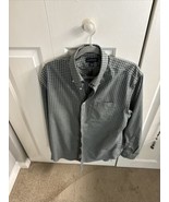 Lands’ End Men’s Green Checkered Button Down Shirt 16 1/2 X 35 Small Tear - $223.89 MXN
