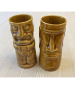 Chiki Tiki Shot Glass Mugs 4&quot; tall Vintage Hawaiian Unique detailing Set... - £16.64 GBP