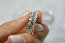 Exclusive 1.25CT 14K White Gold Over Full Eternity Baguette Diamond Wedding Ring - £74.73 GBP