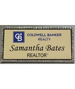 COLDWELL BANKER REALTY GOLD BLING CRYSTAL PERSONALIZED NAME BADGE W/ PIN... - $515.31 MXN
