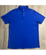 Tommy Bahama Blue Polo T-Shirt Mens Island Modern Fit Salt Water Heals B... - $22.98