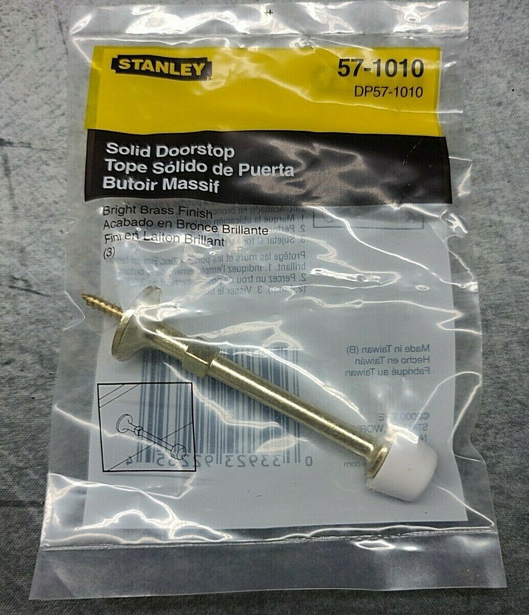 STANLEY Solid Door Stop 57-1010 Wall Mount Door Stop Brass Finish - $3.00