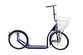 16&quot; Amish Kick Scooter ~ Navy Blue Foot Bike w/ Basket 7 Brakes Made In The Usa - £263.20 GBP