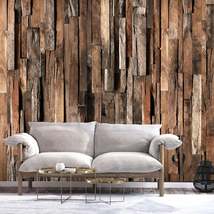 Tiptophomedecor Peel and Stick Wallpaper Wall Mural - Vertical Wooden Cedar Plan - £47.84 GBP+