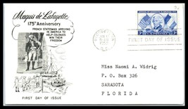 1952 US FDC Cover - 175th Anniversary Lafayette, Georgetown, South Carol... - $2.96