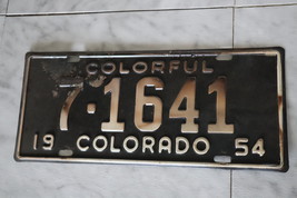 Vintage 1954 Colorful Colorado License Plate 1954 7-1641 (single) - £39.41 GBP
