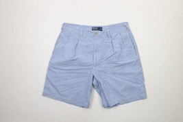 Vintage 90s Ralph Lauren Mens 35 Pleated Gingham Plaid Tyler Chino Shorts Cotton - £30.99 GBP