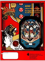 Hearts Spades Pinball Flyer Original Retro Cocktail Table Allied Leisure... - $44.18