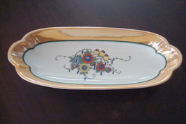Noritake Morimura 1920s green stamp oval celery dish decorated with birds [67] - £27.36 GBP