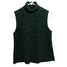 Zara Sleeveless Soft Join Life Cotton Top Sweater Turtleneck Dark Green Size S - £13.70 GBP
