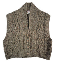 Vtg Banana Republic Wool Shawl Collar Cable Knit Sweater Vest S Unisex B... - $123.85