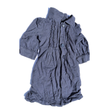 Kensie Womens A Line Dress Blue Heathered Pleated Collar 3/4 Sleeve Ruff... - £10.01 GBP