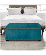 Velvet Upholstered Ottoman Storage Box Bedroom Footstool Blanket Toy Box  - $135.00