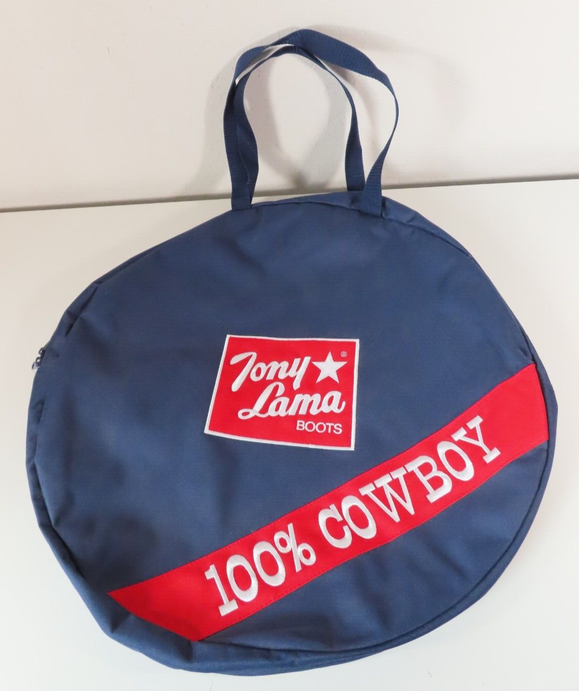 Primary image for Tony Lama Blue 20” Bag Canvas Zippered Tack Rodeo Rope Lariat 100% Cowboy