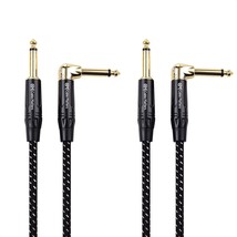 Cable Matters 2-Pack 1/4 Inch TS Straight to Right Angle Guitar Cable 3 ft, 1/ - £23.57 GBP