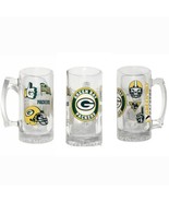 Green Bay Packers NFL Beer Mug Glass 27 oz UV DTF Design Football 7.5&quot; Tall - $17.81