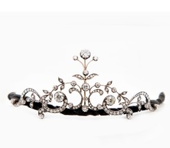 Wedding Tiara Crown with Victorian Diamond, 925 Sterling Silver, Wedding... - £259.91 GBP